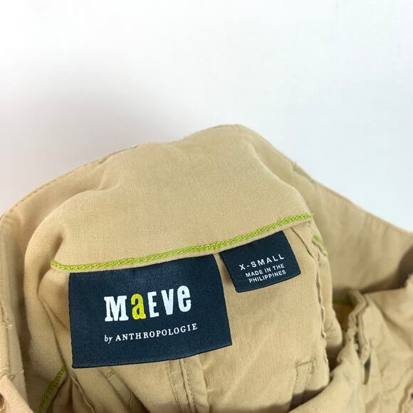 Anthropologie Maeve The Colette Maxi Skirt Back Slit Cotton Poplin Tan XS - Picture 7 of 10